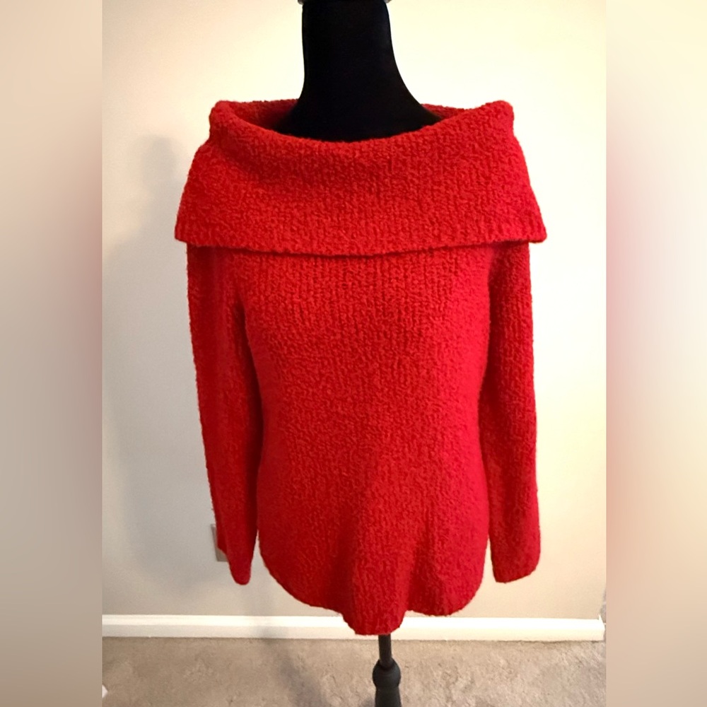 Liz Claiborne Red Cowl Neck Sweater